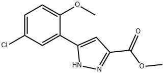 JR-13990, Methyl 3-(5-chloro-2-methoxyphenyl)-1H-pyrazole-5-carboxylate, 95% Struktur