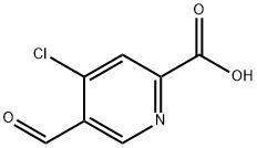 2-Pyridinecarboxylic acid, 4-chloro-5-formyl- Struktur