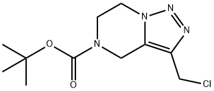 [1,2,3]Triazolo[1,5-a]pyrazine-5(4H)-carboxylic acid, 3-(chloromethyl)-6,7-dihydro-, 1,1-dimethylethyl ester Struktur