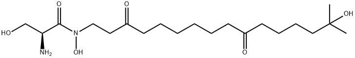 Propanamide, 2-amino-N,3-dihydroxy-N-(15-hydroxy-15-methyl-3,10-dioxohexadecyl)-, (2S)- Struktur