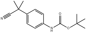 2-[4-(Boc-Amino)phenyl]-2-methylpropanenitrile Struktur