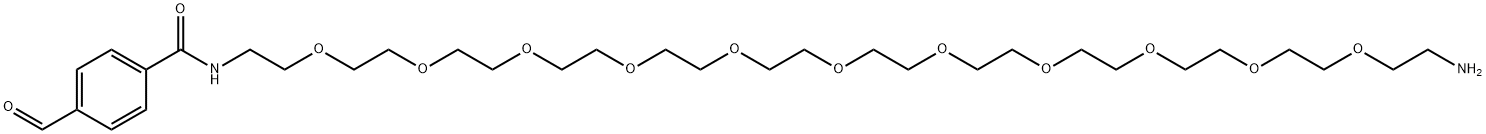 Benzamide, N-(35-amino-3,6,9,12,15,18,21,24,27,30,33-undecaoxapentatriacont-1-yl)-4-formyl- Struktur