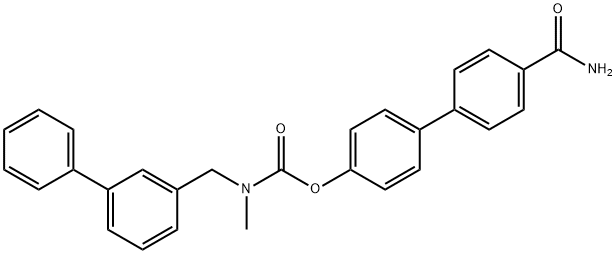 N-[[1,1'-Biphenyl]-3-ylmethyl)-N-methylcarbamic acid 4'-(aminocarbonyl)[1,1'-biphenyl]-4-yl ester Struktur