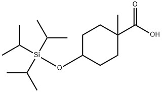 Cyclohexanecarboxylic acid, 1-methyl-4-[[tris(1-methylethyl)silyl]oxy]- Struktur