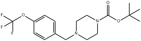 1-Piperazinecarboxylic acid, 4-[[4-(trifluoromethoxy)phenyl]methyl]-, 1,1-dimethylethyl ester Struktur