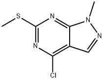 4-chloro-1-methyl-6-(methylsulfanyl)-1H-pyrazolo[3,4-d]pyrimidine Struktur