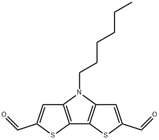 4H-Dithieno[3,2-b:2',3'-d]pyrrole-2,6-dicarboxaldehyde, 4-hexyl- Struktur