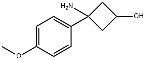 3-Amino-3-(4-methoxyphenyl)cyclobutan-1-ol Struktur