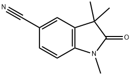 1,3,3-trimethyl-2-oxo-2,3-dihydro-1H-indole-5-carbonitrile Struktur