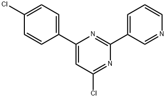 4-Chloro-6-(4-chlorophenyl)-2-(3-pyridyl)pyrimidine Struktur