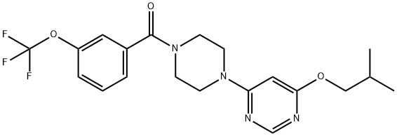 (4-(6-Isobutoxypyrimidin-4-yl)piperazin-1-yl)(3-(trifluoromethoxy)phenyl)methanone Struktur