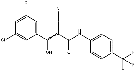 2-Propenamide, 2-cyano-3-(3,5-dichlorophenyl)-3-hydroxy-N-[4-(trifluoromethyl)phenyl]- Struktur