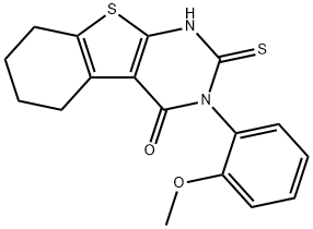 [1]Benzothieno[2,3-d]pyrimidin-4(1H)-one, 2,3,5,6,7,8-hexahydro-3-(2-methoxyphenyl)-2-thioxo- Struktur