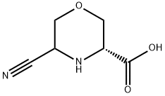 3-Morpholinecarboxylic acid, 5-cyano-,(3R)- Struktur