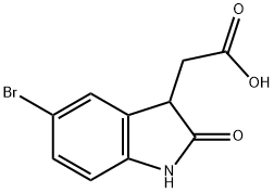 1H-Indole-3-acetic acid, 5-bromo-2,3-dihydro-2-oxo- Struktur