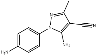 1H-Pyrazole-4-carbonitrile, 5-amino-1-(4-aminophenyl)-3-methyl- Struktur