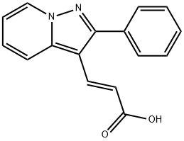 2-Propenoic acid, 3-(2-phenylpyrazolo[1,5-a]pyridin-3-yl)-, (2E)- Struktur