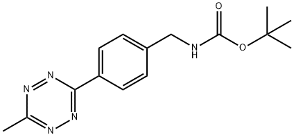 tert-Butyl N-(((4-(6-methyl-1,2,4,5-tetrazin-3-yl)phenyl)methyl)carbamate Struktur