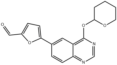 2-Furancarboxaldehyde, 5-[4-[(tetrahydro-2H-pyran-2-yl)oxy]-6-quinazolinyl]-