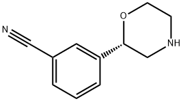 Benzonitrile, 3-(2S)-2-morpholinyl Struktur