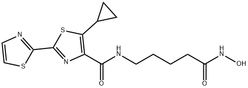 [2,2'-Bithiazole]-4-carboxamide, 5-cyclopropyl-N-[5-(hydroxyamino)-5-oxopentyl]- Structure