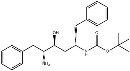 Carbamic acid, N-[(1S,3S,4R)-4-amino-3-hydroxy-5-phenyl-1-(phenylmethyl)pentyl]-, 1,1-dimethylethyl ester Struktur