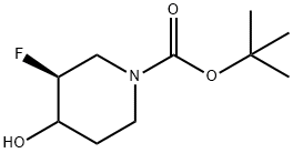 1-Piperidinecarboxylic acid, 3-fluoro-4-hydroxy-, 1,1-dimethylethyl ester, (3S)- Struktur