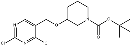 3-(2,4-Dichloro-pyrimidin-5-ylmethoxy)-piperidine-1-carboxylic acid tert-butyl ester Struktur