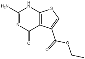 Thieno[2,3-d]pyrimidine-5-carboxylic acid, 2-amino-1,4-dihydro-4-oxo-, ethyl ester Struktur