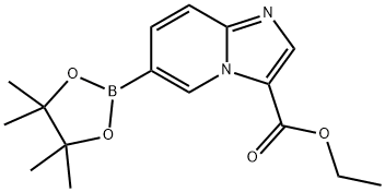 Ethyl 6-(4,4,5,5-tetramethyl-1,3,2-dioxaborolan-2-yl)imidazo[1,2-a]pyridine-3-carboxylate Struktur