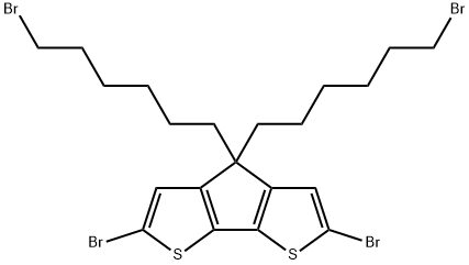 2,6-Dibromo-4,4-bis(6-bromohexyl)-4H-cyclopenta[2,1-
b:3,4-b’]dithiophene Struktur