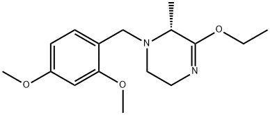 Pyrazine, 1-?[(2,?4-?dimethoxyphenyl)?methyl]?-?3-?ethoxy-?1,?2,?5,?6-?tetrahydro-?2-?methyl-?, (2R)?- Struktur