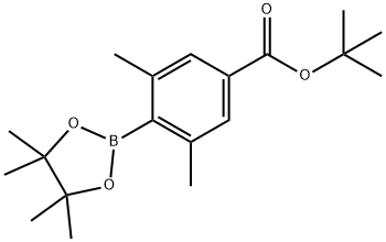 Benzoic acid, 3,5-dimethyl-4-(4,4,5,5-tetramethyl-1,3,2-dioxaborolan-2-yl)-, 1,1-dimethylethyl ester Struktur