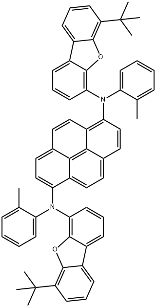 1,6-Pyrenediamine,?N1,N6-bis[6-(1,1-dimethylethyl)-4-dibenzofuranyl]-N1,N6-bis(2-methylphenyl)- Struktur