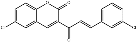 6-Chloro-3-[(2E)-3-(3-chlorophenyl)-1-oxo-2-propen-1-yl]-2H-1-benzopyran-2-one Struktur