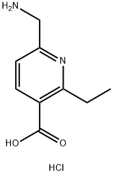 6-(aminomethyl)-2-ethylpyridine-3-carboxylic acid dihydrochloride Struktur