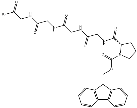 Glycine, 1-[(9H-fluoren-9-ylmethoxy)carbonyl]-L-prolylglycylglycylglycyl- Struktur