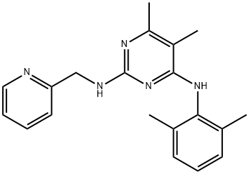 N4-(2,6-dimethylphenyl)-5,6-dimethyl-N2-(pyridin-2-ylmethyl)pyrimidine-2,4-diamine Struktur