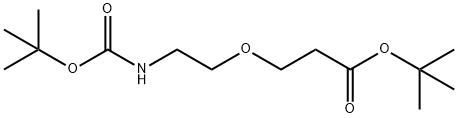 Propanoic acid, 3-[2-[[(1,1-dimethylethoxy)carbonyl]amino]ethoxy]-,1,1-dimethylethyl ester Struktur