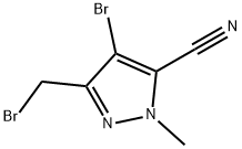 1H-Pyrazole-5-carbonitrile, 4-bromo-3-(bromomethyl)-1-methyl- Struktur