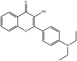 4H-1-Benzopyran-4-one, 2-[4-(diethylamino)phenyl]-3-hydroxy- Struktur