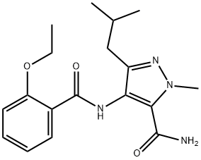 1H-Pyrazole-5-carboxamide, 4-[(2-ethoxybenzoyl)amino]-1-methyl-3-(2-methylpropyl)- Struktur