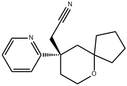 6-Oxaspiro[4.5]decane-9-acetonitrile, 9-(2-pyridinyl)-, (9S)- Structure