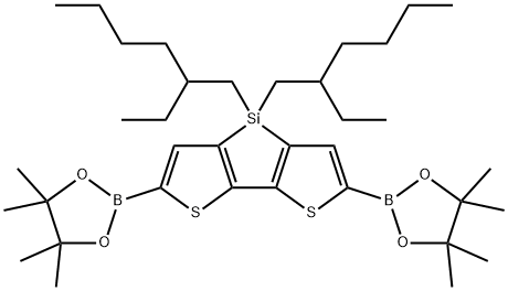 4,4'-Bis(2-ethyl-hexyl)-5,5'-bis(triMethyltin)-dithieno[3,2-b:2,3-d]silole Struktur