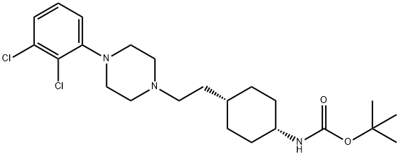 Carbamic acid, N-[cis-4-[2-[4-(2,3-dichlorophenyl)-1-piperazinyl]ethyl]cyclohexyl]-, 1,1-dimethylethyl ester Struktur