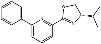 Pyridine, 2-[(4S)-4,5-dihydro-4-(1-methylethyl)-2-oxazolyl]-6-phenyl- Struktur