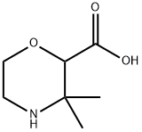 2-Morpholinecarboxylic acid, 3,3-dimethyl- Struktur