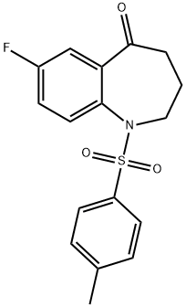 5H-1-Benzazepin-5-one, 7-fluoro-1,2,3,4-tetrahydro-1-[(4-methylphenyl)sulfonyl]- Struktur