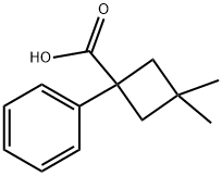 3,3-dimethyl-1-phenylcyclobutane-1-carboxylic acid, 151157-51-6, 結(jié)構(gòu)式