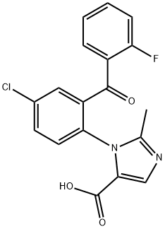 1H-Imidazole-5-carboxylic acid, 1-[4-chloro-2-(2-fluorobenzoyl)phenyl]-2-methyl- Structure